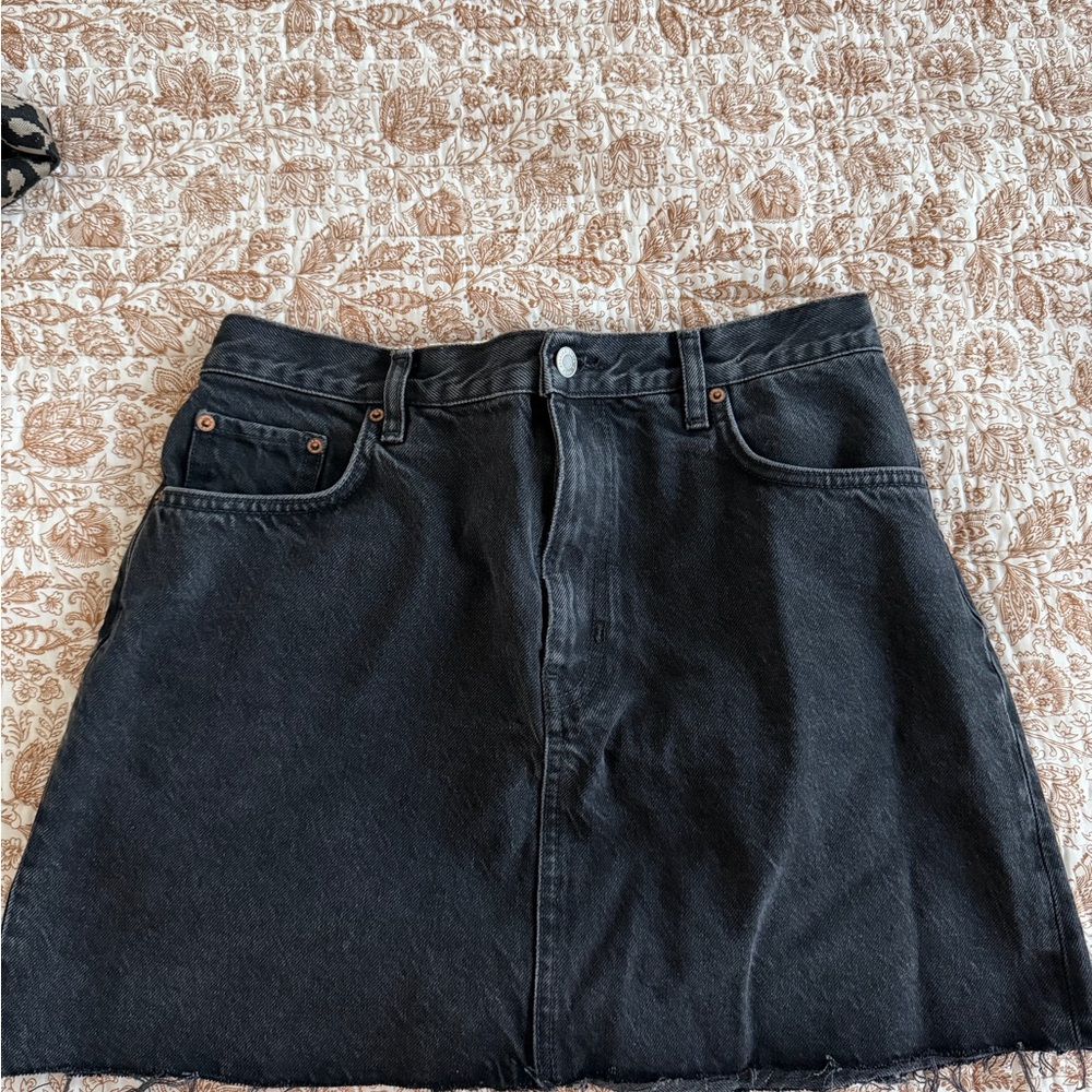 & Other Stories Black Denim Mini Skirt